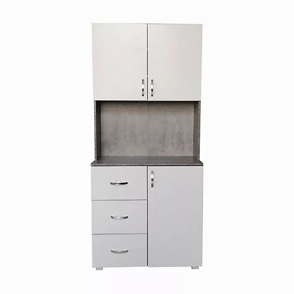 HTI-Living Hochschrank Küchenschrank Weiß/Beton Blanca (Stück, 1-St., 1x Sc günstig online kaufen