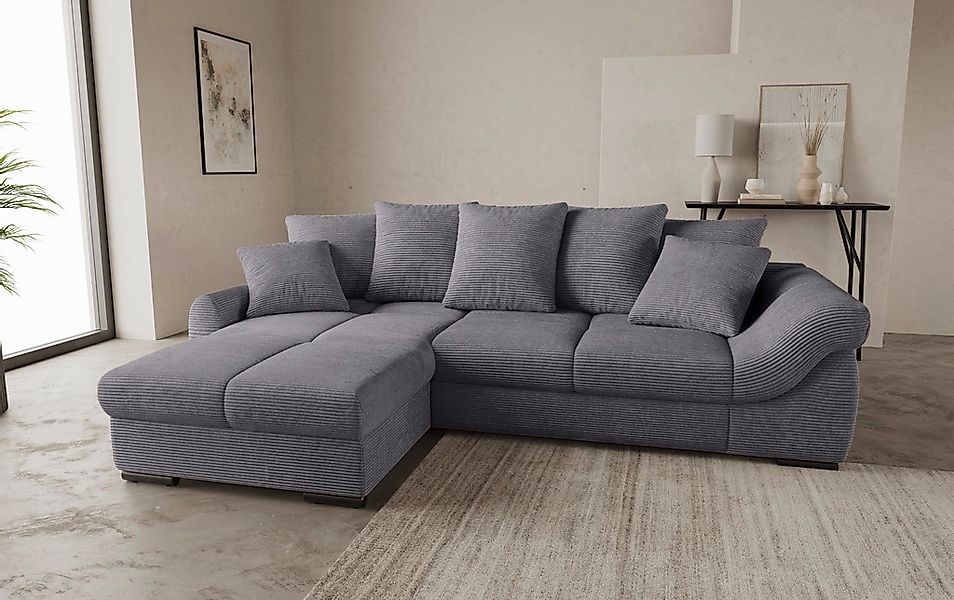 Mr. Couch Ecksofa "Livorno L-Form", inkl. Hochschläfer-Bettauszug, XL-Bettk günstig online kaufen