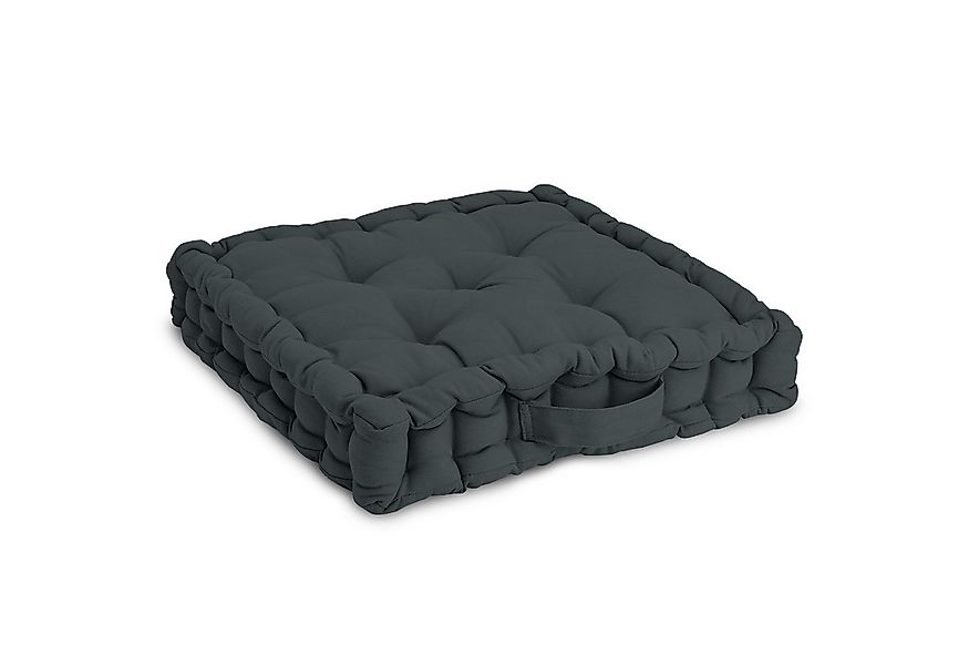 Beautissu Stuhlkissen Bodenkissen Sitzkissen Mila, 50x50cm, Anthrazit, Matr günstig online kaufen