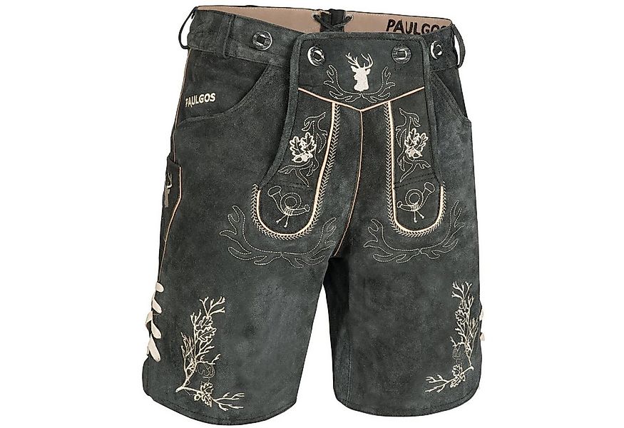 PAULGOS Trachtenhose Herren Lederhose Kurz mit Trägern 100% Echtleder - HK3 günstig online kaufen