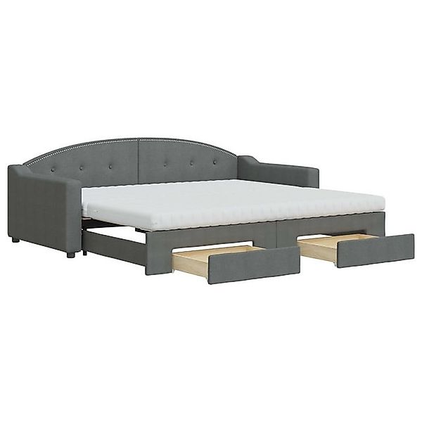 vidaXL Gästebett Gästebett Tagesbett Ausziehbar mit Schubladen Dunkelgrau 9 günstig online kaufen