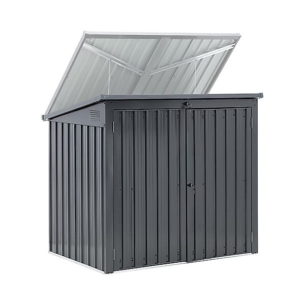 Uniprodo Gerätehaus Metall-Mülltonnenbox Mülltonnenverkleidung für 2 günstig online kaufen