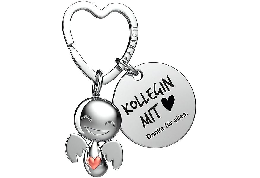 FABACH Schlüsselanhänger Schutzengel Happy mit Herz & "Beste Kollegin" Grav günstig online kaufen