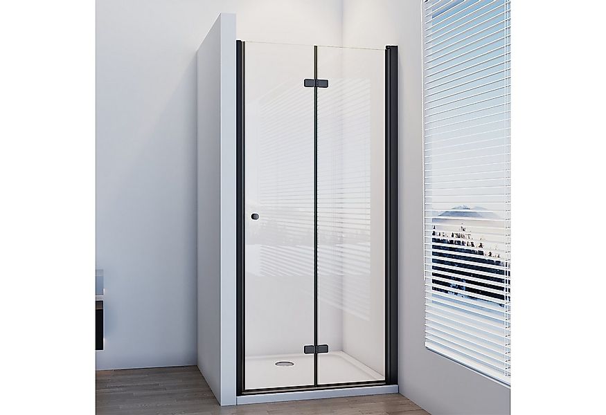 IMPTS Dusch-Falttür Duschtür Falttür 180° Dusche Nischentür Schwarz Duschka günstig online kaufen