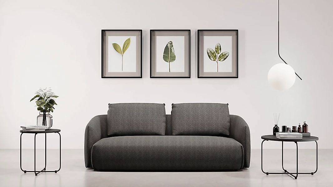 TRENDMANUFAKTUR 3-Sitzer "Shawn Designsofa, elegant geschwungen Armlehnen, günstig online kaufen