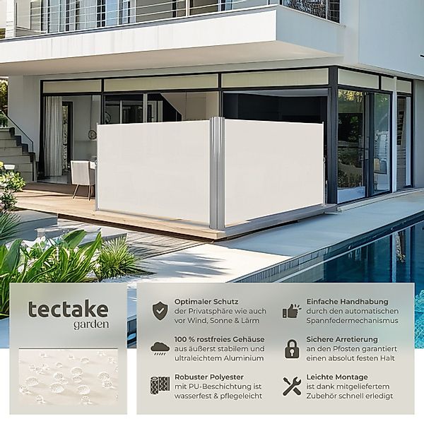 tectake Seitenarmmarkise Doppel-Seitenmarkise aus Aluminium günstig online kaufen