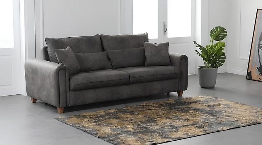 JVmoebel Sofa Schlafsofa Couch Bettfunktion Sofa Schlaffunktion 3 Sitzer Po günstig online kaufen