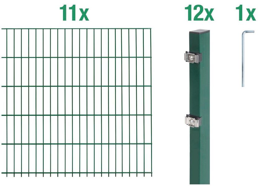 Alberts Doppelstabmattenzaun "Grundset" Höhe: 80-160 cm, Gesamtlänge: 4-30 günstig online kaufen