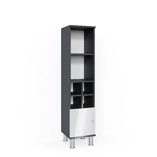 Vicco Midischrank Fynn, Weiß Hochglanz/Anthrazit, 30 günstig online kaufen