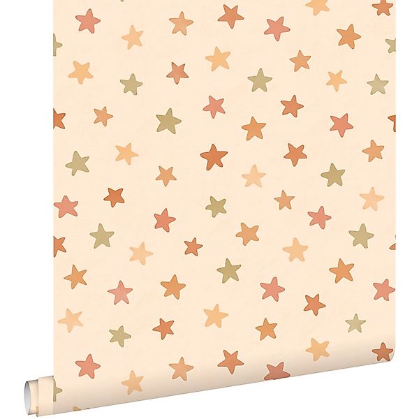 ESTAhome Tapete Kleine Sterne Beige Orange Und Gelb 50 X 900 Cm 131706 günstig online kaufen