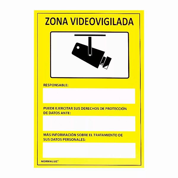 Schild Normaluz Zona Videovigilada Pvc (15 X 20 Cm) günstig online kaufen