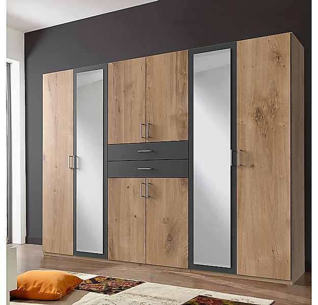 Lomadox Kleiderschrank DUNBAR-43 Drehtürenschrank 273cm, 8 Türen, 2 Schubla günstig online kaufen