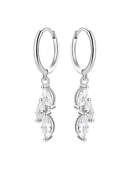 Hey Happiness Paar Ohrhänger Tropfen Kristalle, Damen Silber Ohrringe, Silb günstig online kaufen