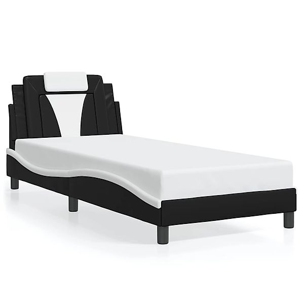 vidaXL Bettgestell Viana ohne Matratze Schwarz und Weiß 80x200 cm Kunstlede günstig online kaufen