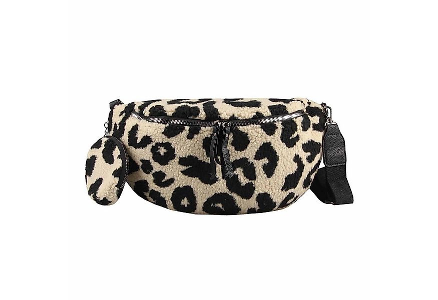 ITALYSHOP24 Bauchtasche Damen LEOPARDEN-PRINT Tasche Teddyfell Plüsch Hüftt günstig online kaufen