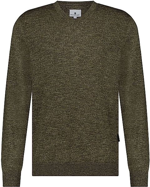 State Of Art Pullover mit V-Ausschnitt Grün Melange - Größe XL günstig online kaufen