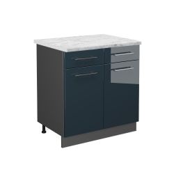 Vicco Unterschrank Fame-Line, Dunkelblau Hochglanz/Anthrazit, 50 günstig online kaufen