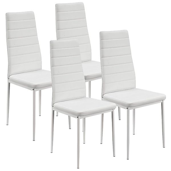 Juskys Esszimmerstuhl Loja 4er Set Weiß günstig online kaufen