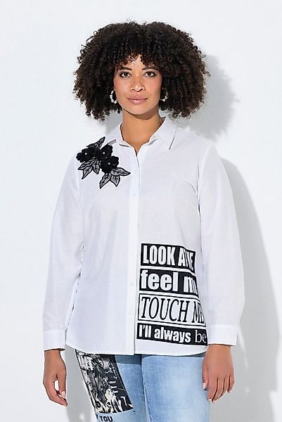 Angel of Style Hemdbluse Bluse oversized Blumen-Badge günstig online kaufen