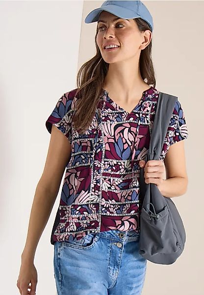 CECIL Bluse mit Split Neck und Strukturmix günstig online kaufen