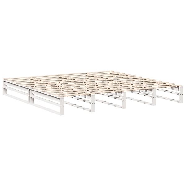 vidaXL Massivholzbett ohne Matratze Weiß 180x200 cm Kiefernholz 3302319 günstig online kaufen