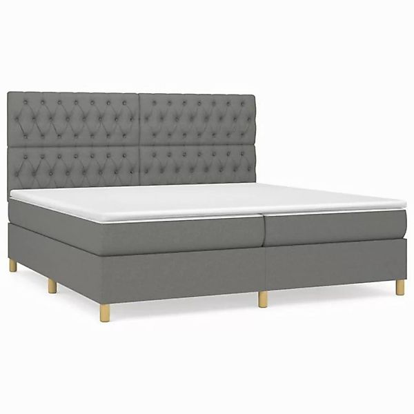 furnicato Bett Boxspringbett mit Matratze Dunkelgrau 200x200 cm Stoff (1-tl günstig online kaufen