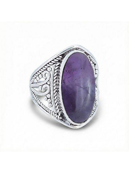mantraroma Silberring DAHAB oval groß aus 925 Silber mit Amethyst (Ring mit günstig online kaufen