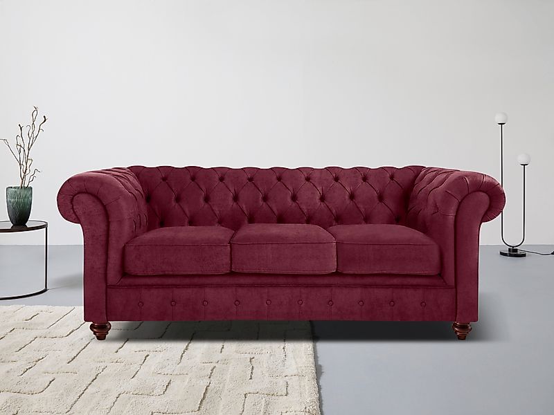 Home affaire Chesterfield-Sofa »Chesterfield 3-Sitzer B/T/H: 198/89/74 cm«, günstig online kaufen