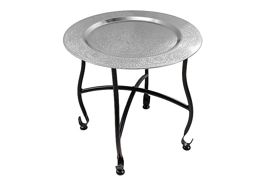 riess-ambiente Beistelltisch MARRAKESCH 40cm silber / schwarz · Wohnzimmert günstig online kaufen