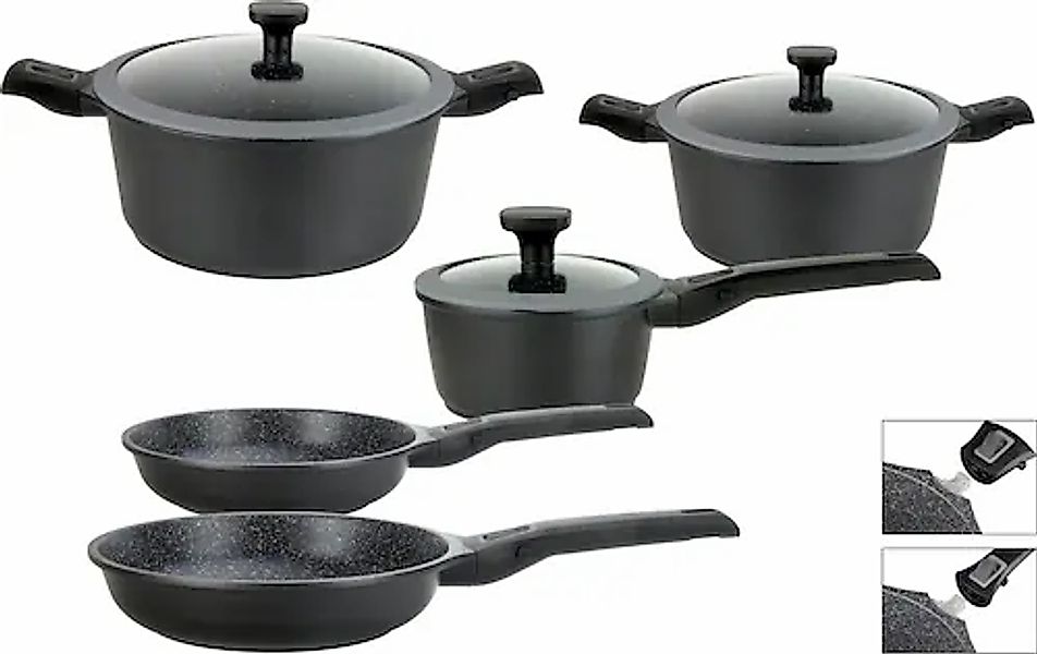 GSW Topf-Set »Easy Click« Set, Kochtopf 20/24 cm, Kasserolle 16 cm, Bratpfa günstig online kaufen