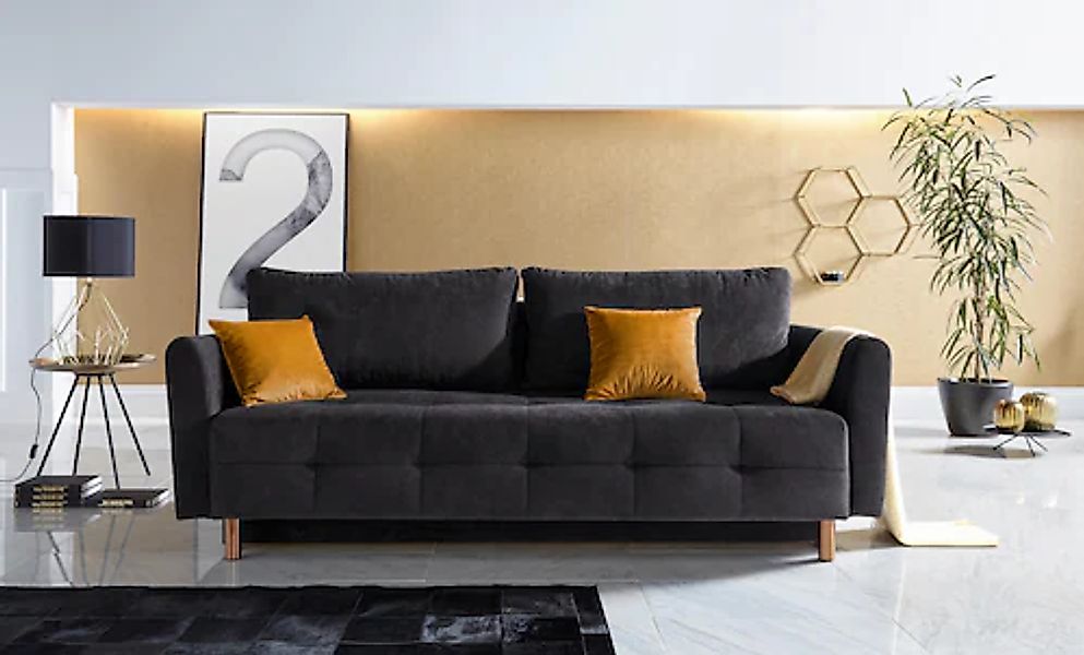 Home affaire Schlafsofa »Nordic« mit Federkern und Metallbeinen, Steppung i günstig online kaufen