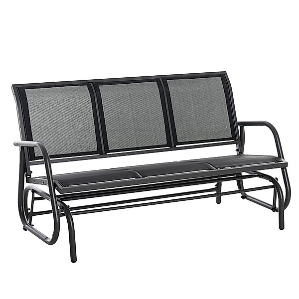 Outsunny Gartenbank Schaukelstuhl 3-Sitzer Parkbank Metall günstig online kaufen
