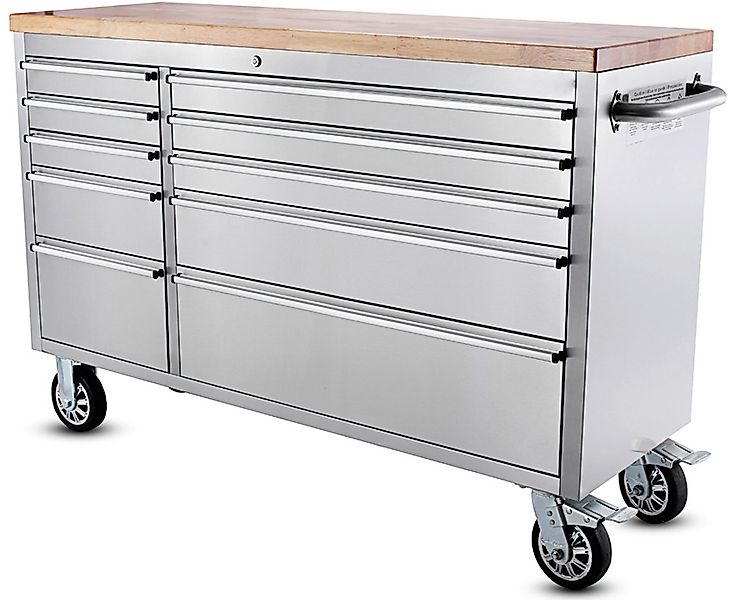 ONDIS24 Werkstattwagen Werkzeugwagen aus Edelstahl mit 10 Schubladen, max. günstig online kaufen