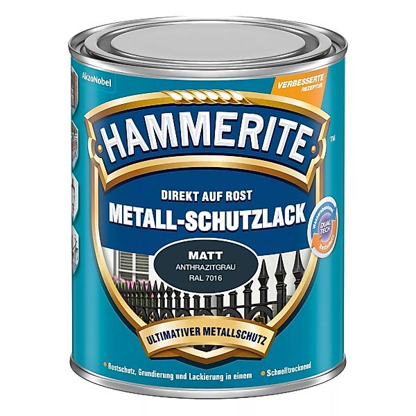 Hammerite Metall-Schutzlack Anthrazit matt 250 ml günstig online kaufen