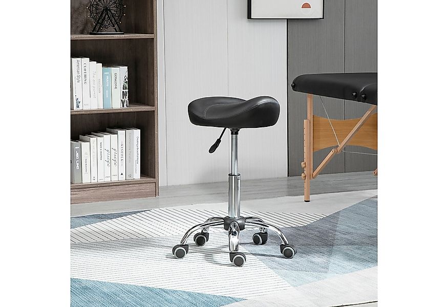 HOMCOM Rollsitz Samt-Touch mit Rädern, Rollhocker höhenverstellbar (Salonst günstig online kaufen