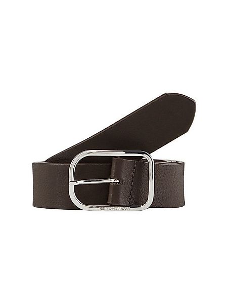 TOM TAILOR Ledergürtel Belts TTHELEN Ledergürtel mit abgerundeter Dornschli günstig online kaufen
