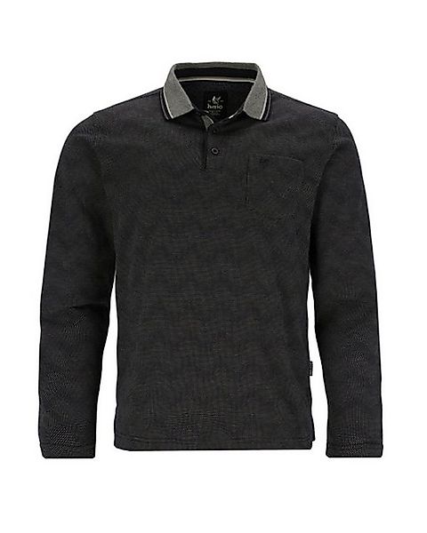 Hajo Langarm-Poloshirt Poloshirt in Zick-Zack-Jacquard günstig online kaufen