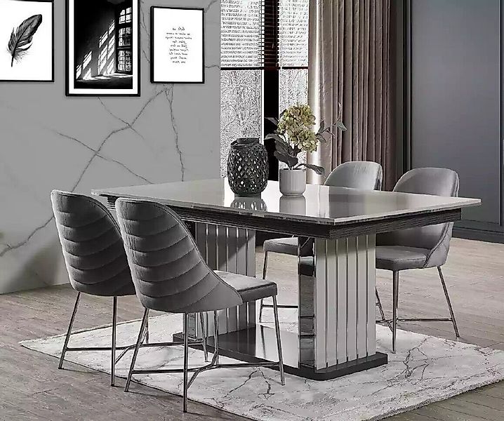 JVmoebel Essgruppe Luxus Esszimmertisch Stühle Essgruppe günstig online kaufen