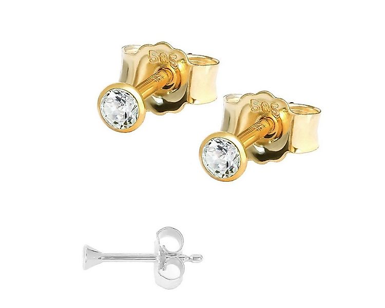 NKlaus Paar Ohrstecker Paar Winzige Ohrstecker 2,0mm Gelbgold 585 14 Kara ( günstig online kaufen
