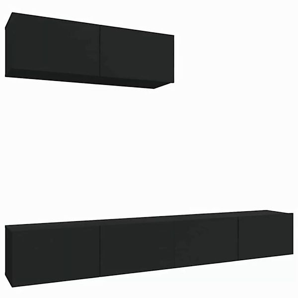 furnicato TV-Schrank 3-tlg. TV-Schrank-Set Schwarz Holzwerkstoff (1-St) günstig online kaufen