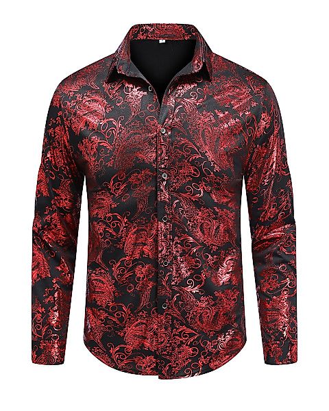 Allthemen Langarmhemd Herren Jacquard Freizeithemd für günstig online kaufen