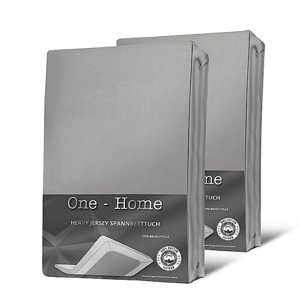 One Home Spannbettlaken Heavy, Jersey, Gummizug: rundum, (2 Stück), Double günstig online kaufen
