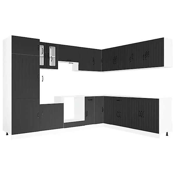 vidaXL 14 Tlg Küchenschrank-Set Lucca Schwarz Holzwerkstoff 3314982 günstig online kaufen