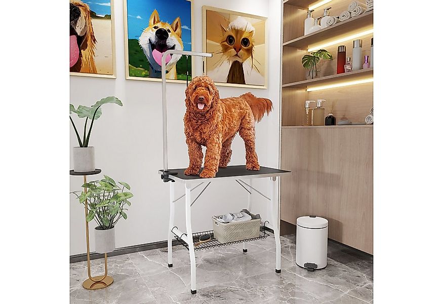 PawHut Hundeschermaschine höhenverstellbar, klappbar, mit Netzkorb, Schling günstig online kaufen