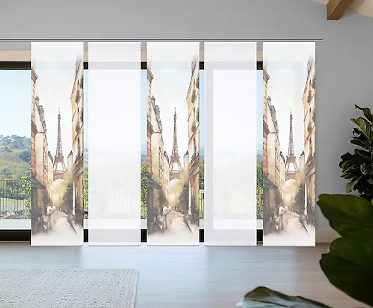 HOME in green Schiebegardine »FRANCQ« Paneelwagen 5 Stk. tlg. Bambusoptik, günstig online kaufen