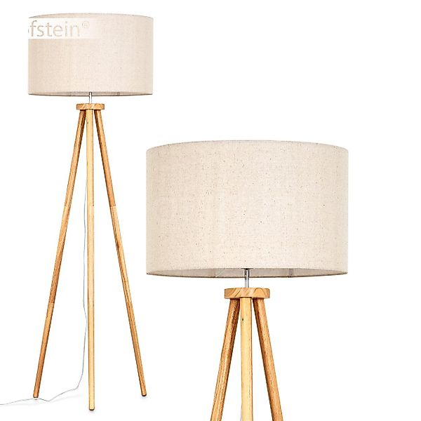 hofstein Stehlampe Stehlampe aus Holz/Stoff in günstig online kaufen