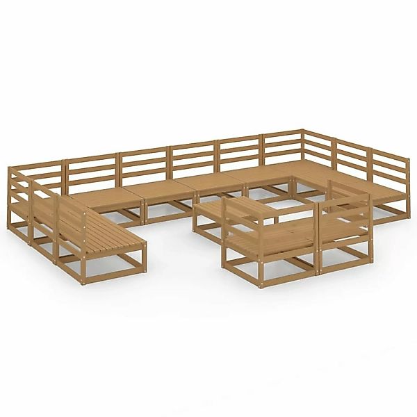 vidaXL 13-tlg Garten-Lounge-Set Massivholz Kiefer Modell 22 günstig online kaufen