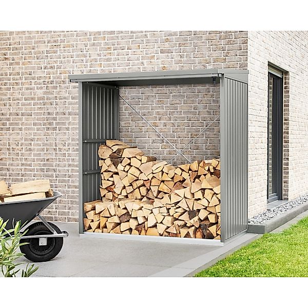 Hörmann Kaminholzregal Trend-V Typ 2 aus Metall RAL9007 Graualuminium günstig online kaufen