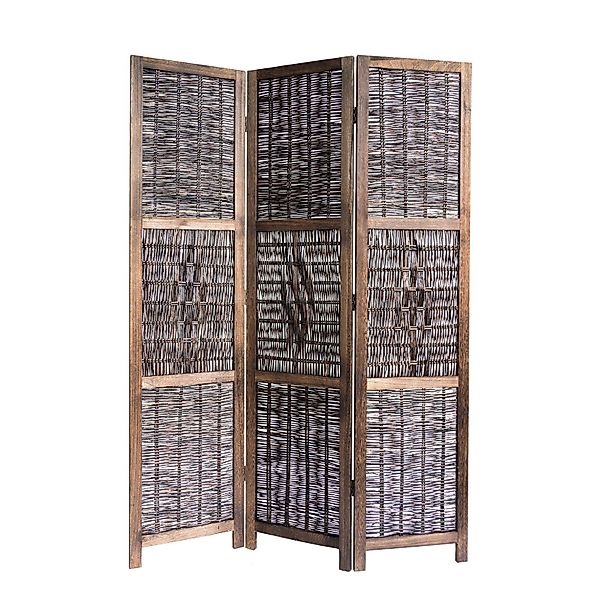 Homestyle4u Paravent Raumteiler Holz braun mit günstig online kaufen