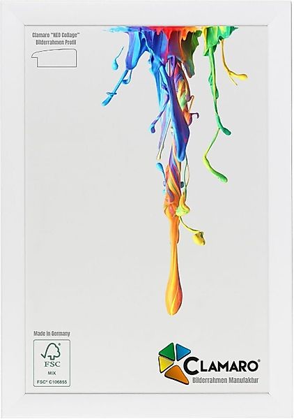 Clamaro Bilderrahmen, Bilderrahmen Weiss Matt Neo günstig online kaufen